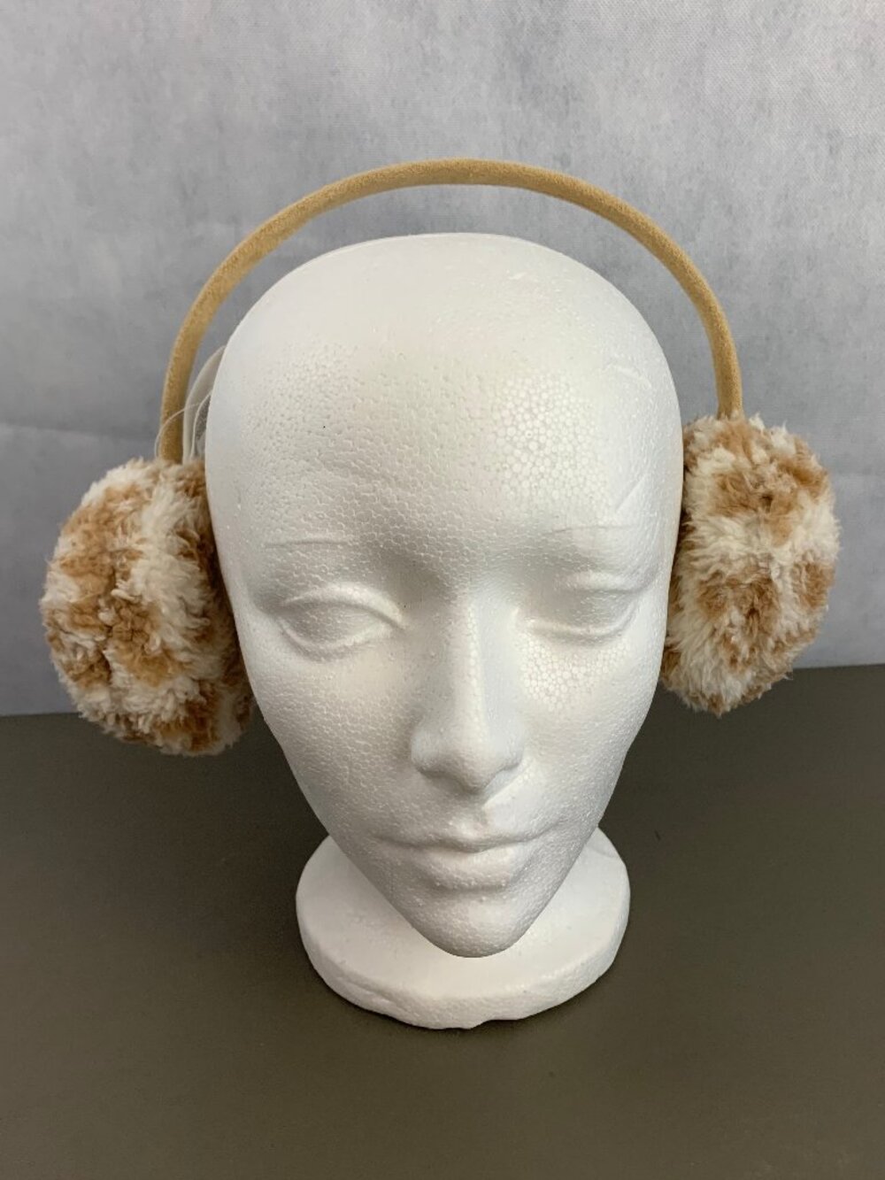 Jenni Women's Sherpa Earmuffs, Beige Animal Print, One Size Fits Most